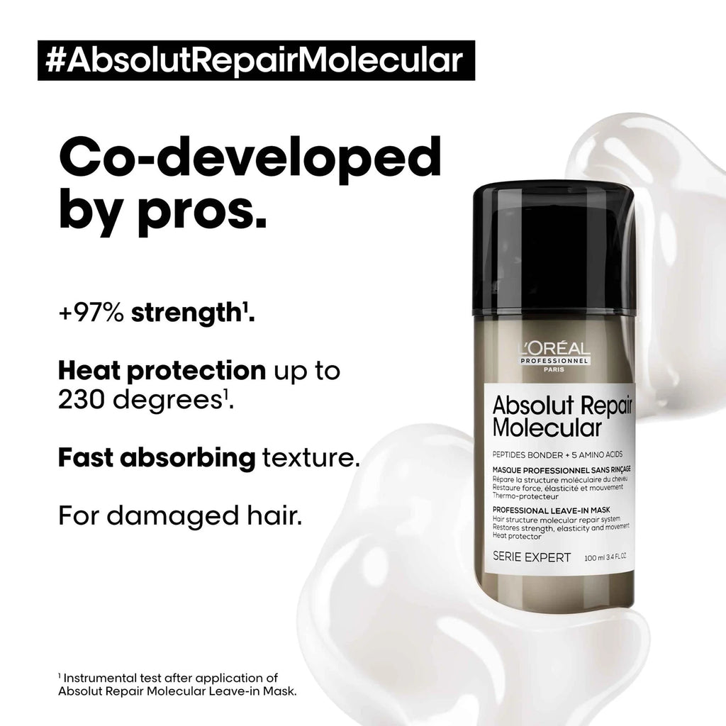 Mascarilla sin enjuague de reparación molecular profunda para el cabello dañado